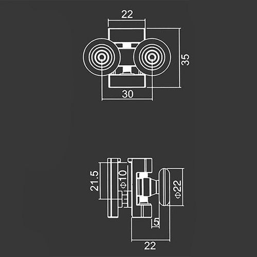 Horní pojezdové dvoj kolečko M09horn 