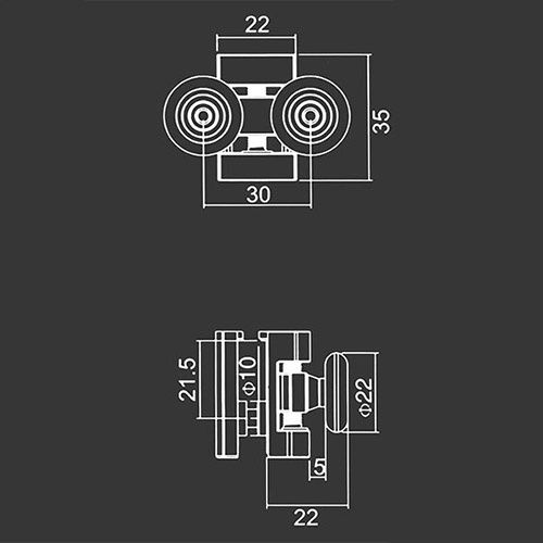 Spodní pojezdové dvoj kolečko M09spod 